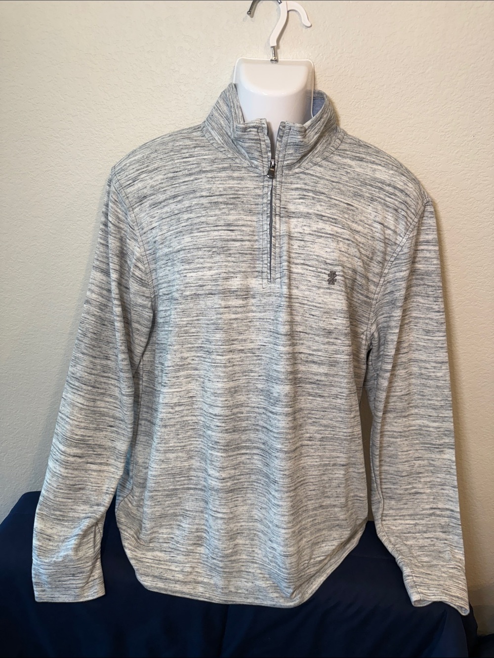 Izod Men's Saltwater Quarter-Zip Heather Grey Relaxed Pullover | NWT | Large